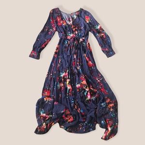 JODIFL Floral Maxi Dress - Navy and Red